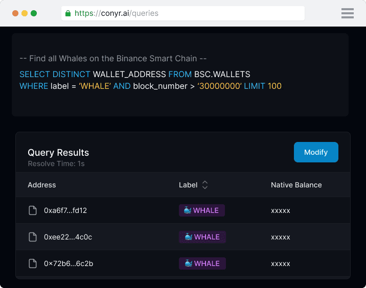 Blockchain SQL Query